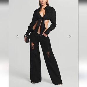 NWT SER.O.YA Lydia Shirt-Black